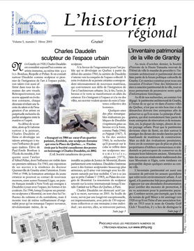 L’historien régional, volume 5 no 1, Hiver 2005