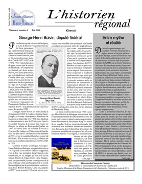 L’historien régional, volume 6 no 3, Été 2006